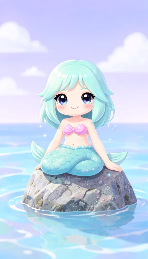 Sirena kawaii en el mar pastel - Fotos de perfil kawaii aesthetic