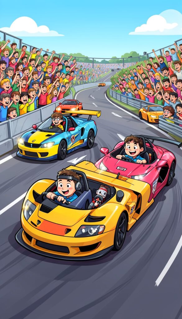 Carrera de Autos Locos - Fondos para niños con dibujos