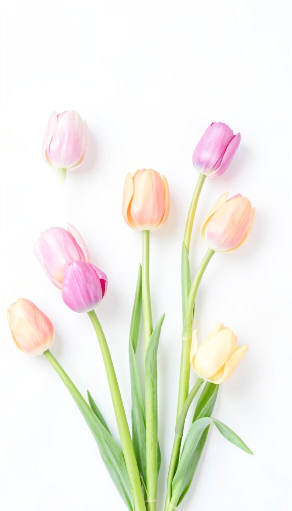 Tulipanes modernos en tonos pastel - imágenes de flores para perfil