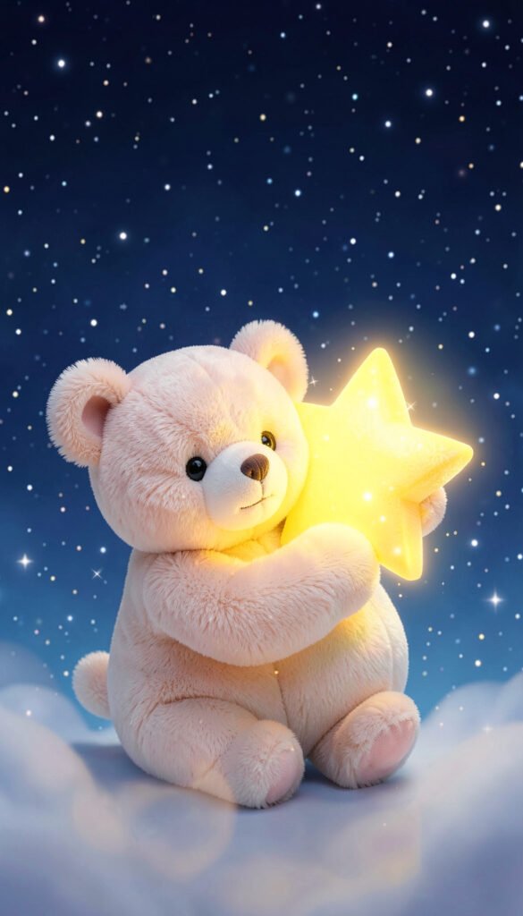 Osito abrazando una estrella - Fotos de perfil kawaii de