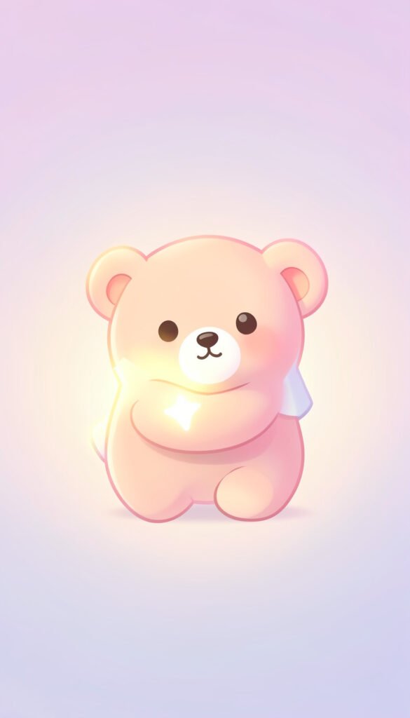 Osito kawaii abrazando estrella - Imágenes kawaii aesthetic para perfil