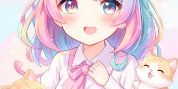 Chica anime con gatos kawaii - imágenes anime kawaii