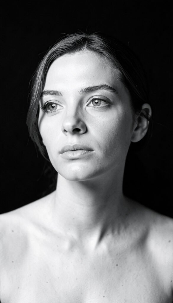 Retrato Artístico en Blanco y Negro - fotos de perfil WhatsApp mujer