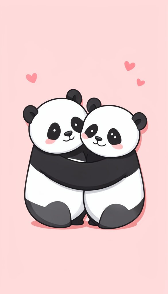 Pareja de pandas tiernos - Fotos de perfil kawaii aesthetic