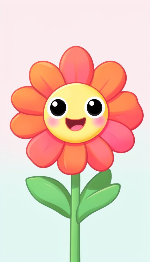 Flor sonriente caricaturesca - fotos de perfil cute