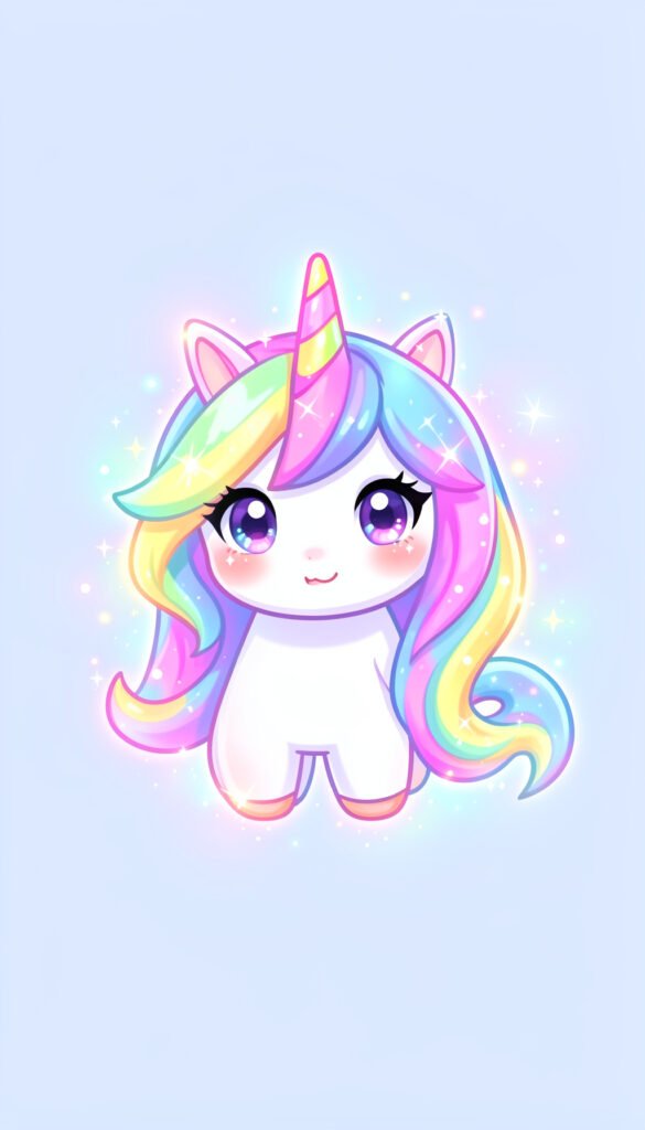 Chibi unicornio mágico - fotos de perfil cute