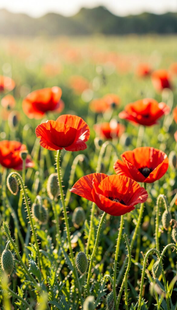 Amapolas silvestres vibrantes - Imágenes de flores lindas para