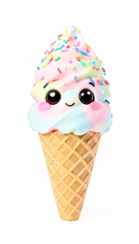 Helado sonriente - Fotos kawaii para fondo de