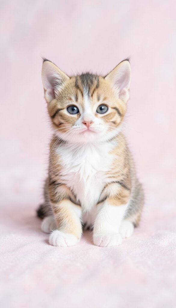 Tierna Gatita en Fondo Pastel - Fotos cute para perfil lindas