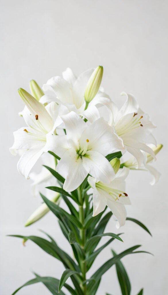 Lirios blancos minimalistas - imágenes de flores naturales