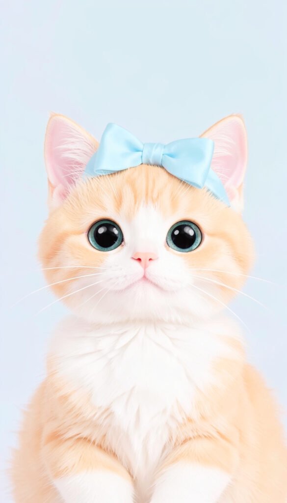 Gatito con moño pastel - fotos de perfil kawaii aesthetic
