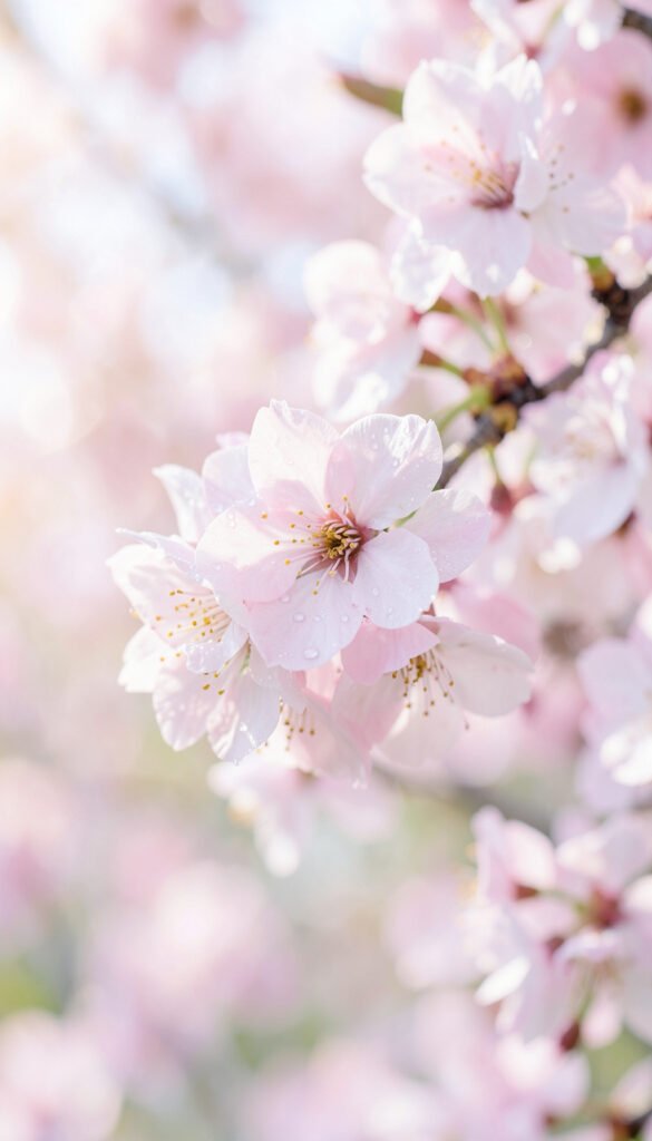 Flor de cerezo en primavera - Fotos de flores con gotas