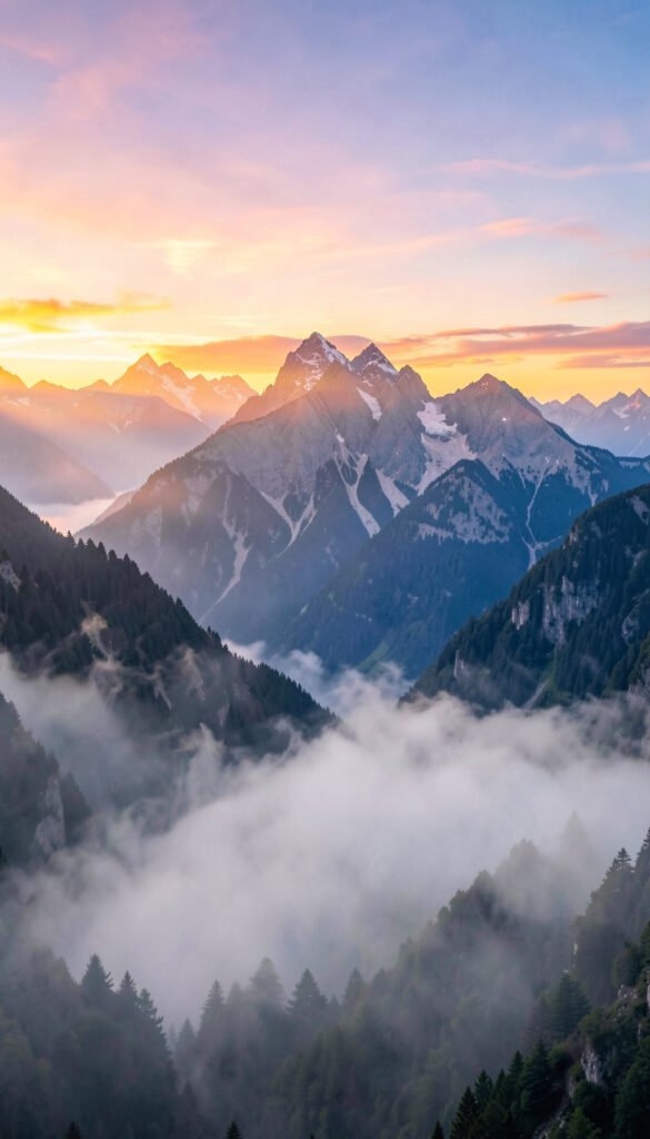 Paisaje de montaña - Portadas de ciencias naturales creativas