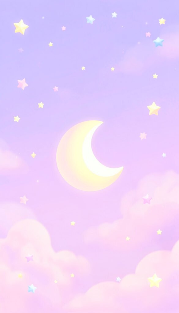 Estrellas pastel y luna creciente - Fotos de perfil kawaii aesthetic