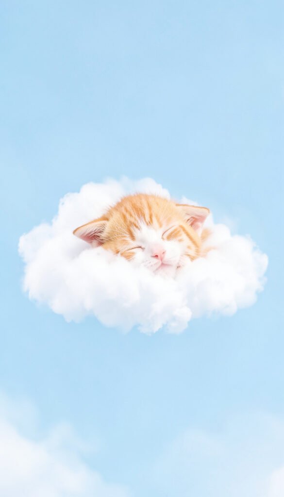 Gatito durmiendo en nube - Fotos de perfil kawaii de