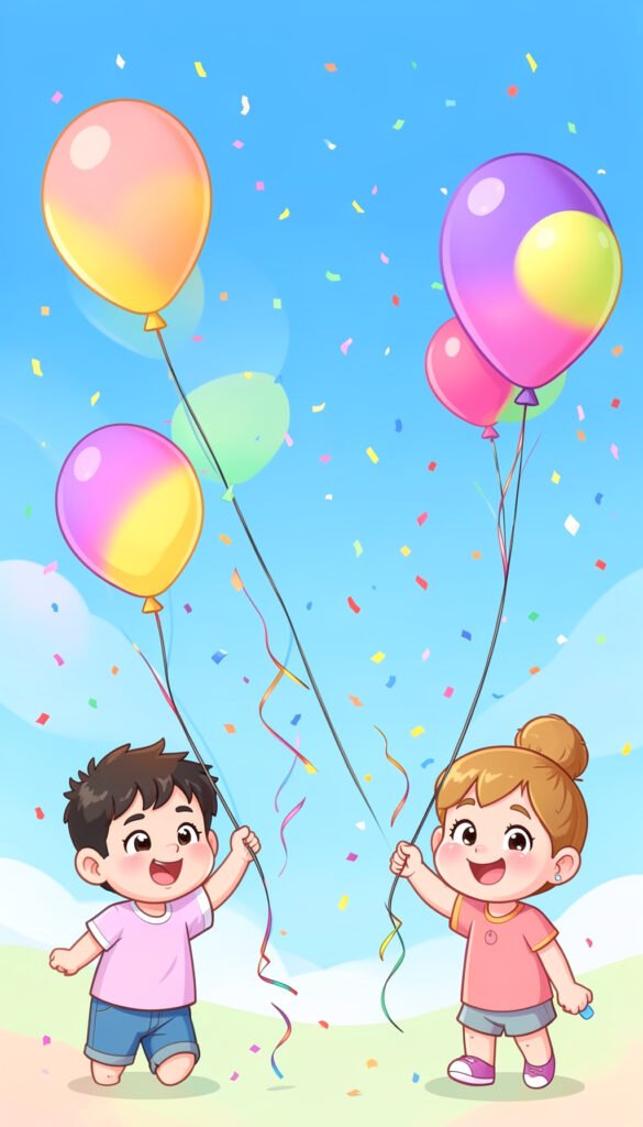 Fiesta de Globos - Fondos para niños con dibujos