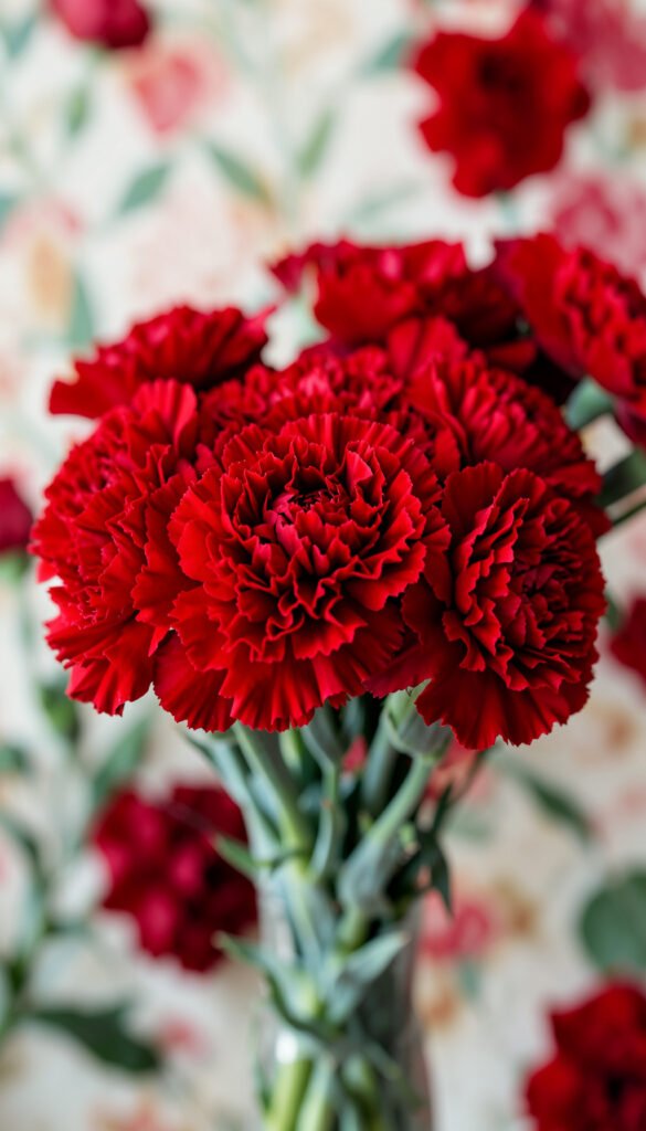 Claveles rojos clásicos - flores naturales rojas elegantes