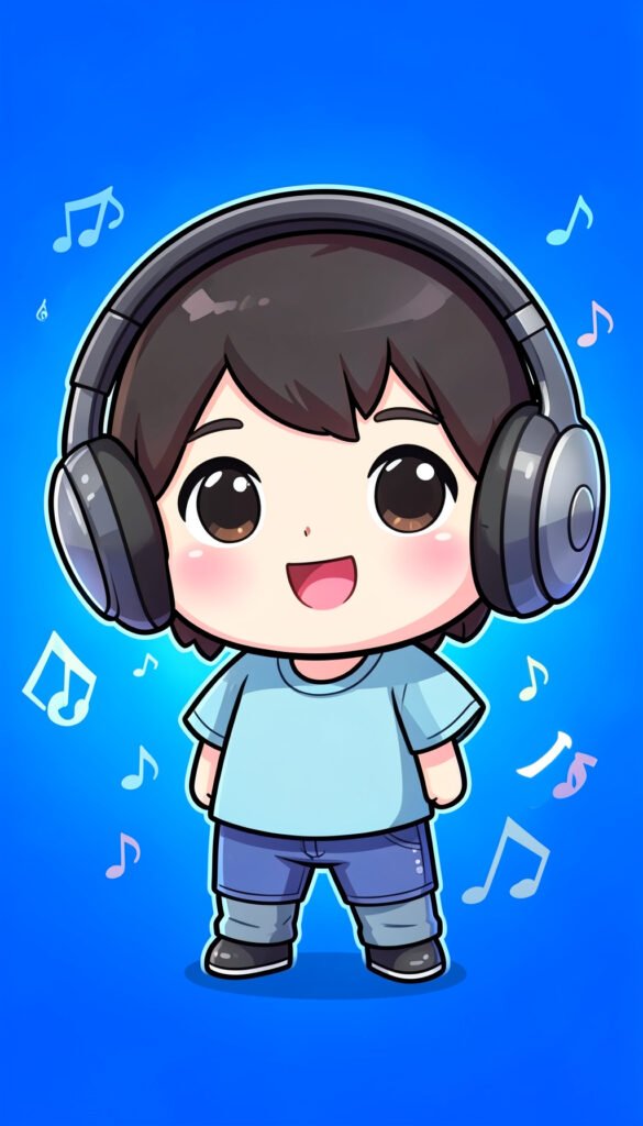 Chibi con auriculares - Fotos de perfil kawaii aesthetic