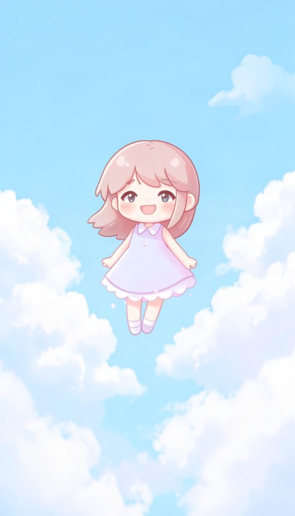 Fondo Celeste y Estampado de Nubes - fotos de perfil kawaii chicas