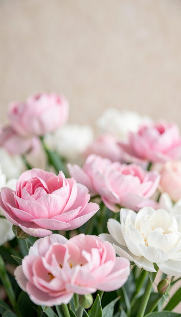 Peonías en tonos suaves - Imágenes de flores con fondo