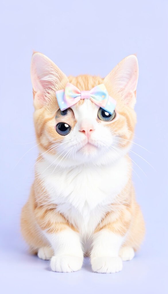 Gatito con moño pastel - Fotos de perfil kawaii aesthetic