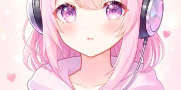 Chica anime con auriculares - Fotos de perfil kawaii aesthetic