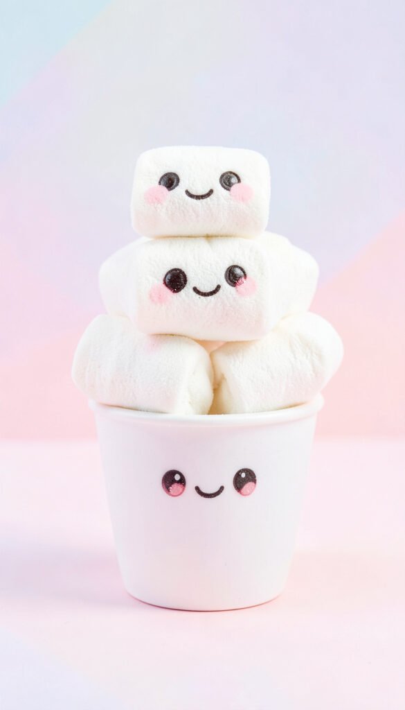 Marshmallows felices - Imágenes kawaii aesthetic para perfil