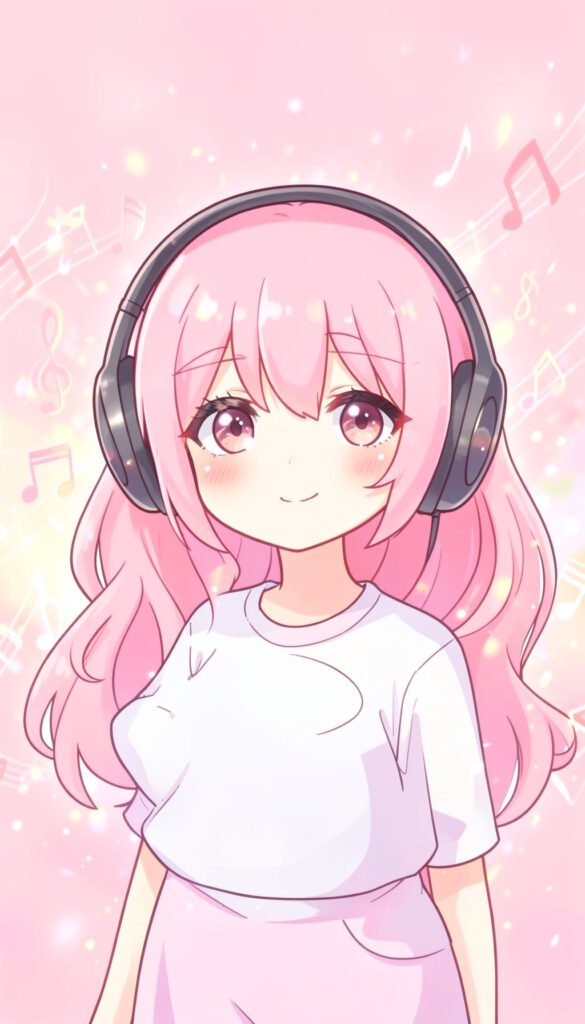 Chica Anime con Auriculares - Kawaii fotos de perfil aesthetic