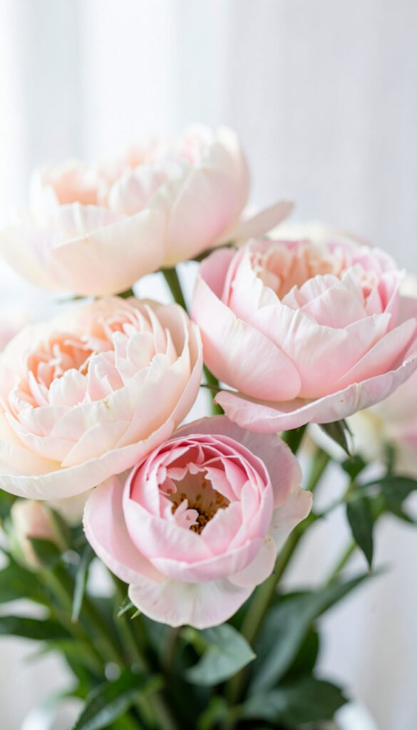 Peonías en tonos pastel - fotos de flores lindas