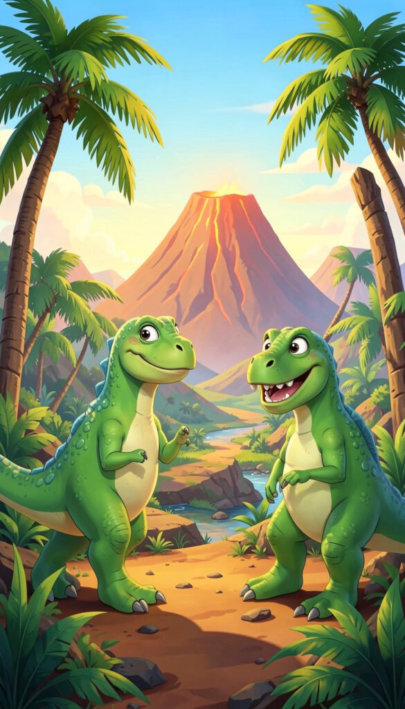 Dinosaurios amigables - Fondos para niños coloridos y