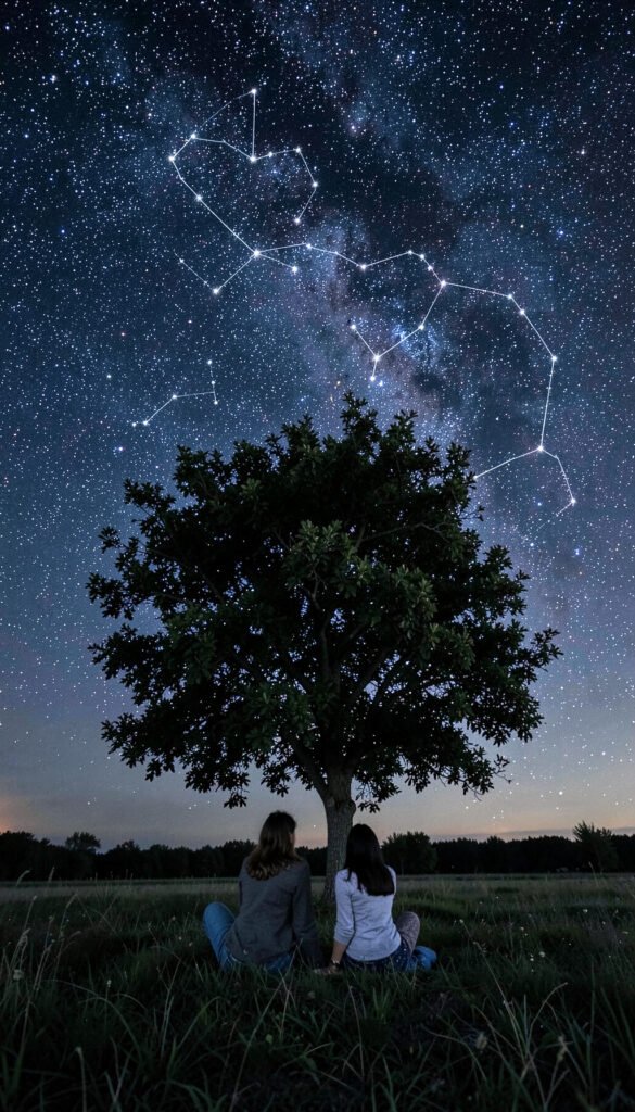 Noche estrellada de amor - Fondos de pantalla para WhatsApp