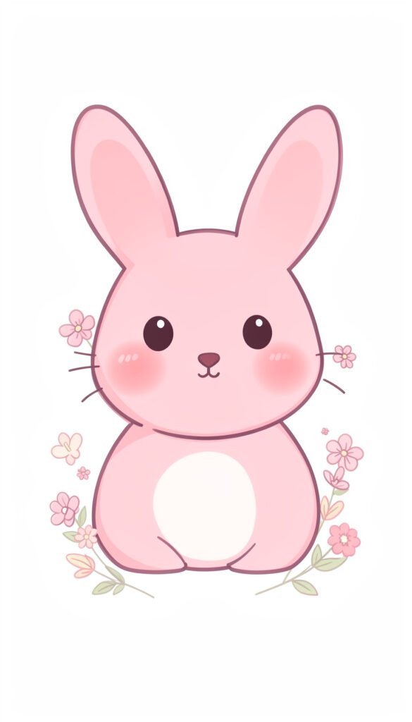 Conejito rosa minimalista - Fotos de perfil kawaii aesthetic