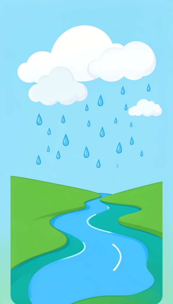 Ciclo del agua sencillo - Portadas de ciencias fáciles para