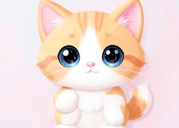 Gatito kawaii con lazo rosa - Fotos de perfil kawaii de