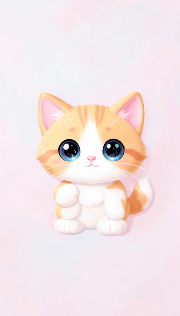 Gatito kawaii con lazo rosa - Fotos de perfil kawaii de