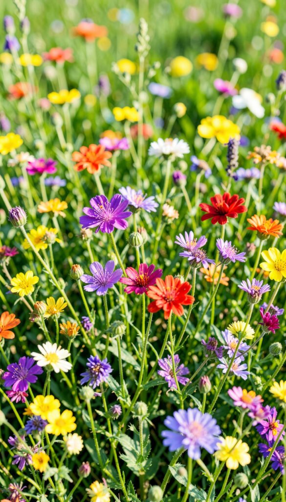 Mezcla de flores silvestres multicolores - Fotos de flores silvestres naturales