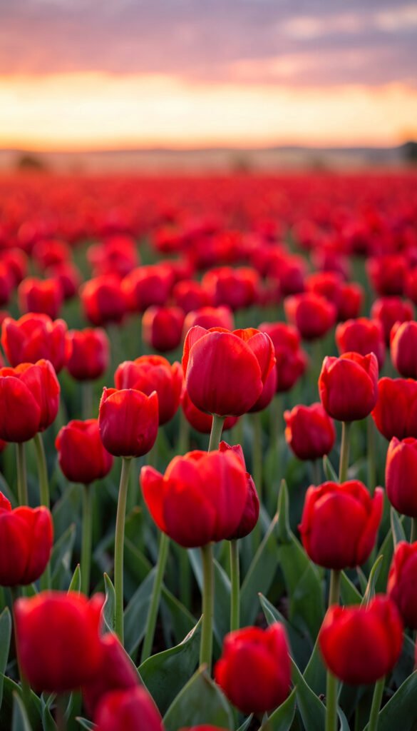 Tulipanes rojos vibrantes - Fotos de flores rosas rojas
