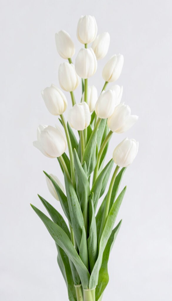 Tulipanes blancos modernos - flores blancas elegantes