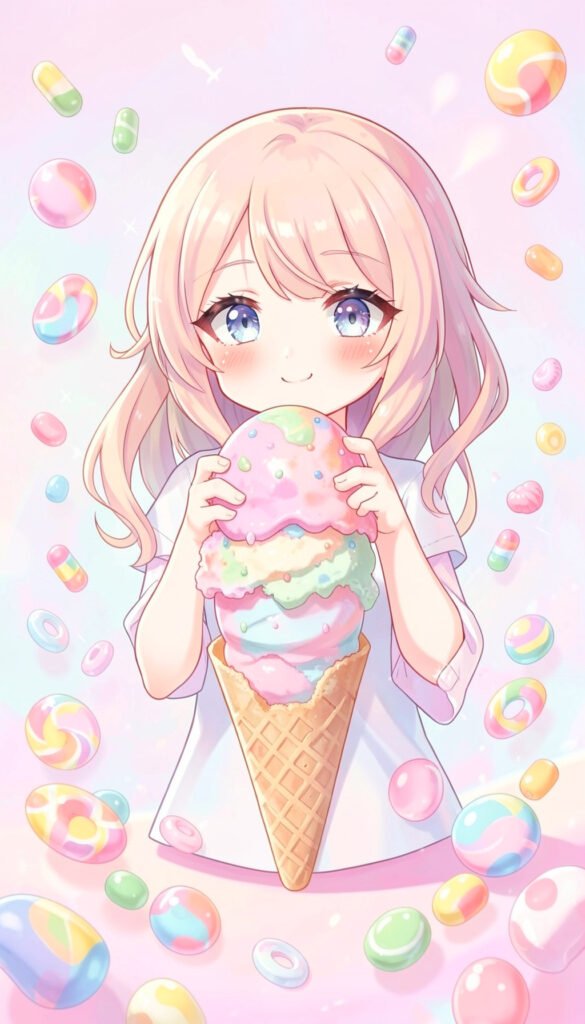 Helados y Dulces Pasteles - fotos de perfil kawaii chicas
