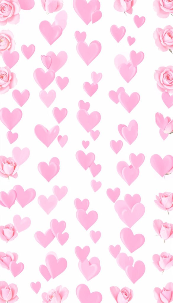 Patrón de corazones chic - Corazones rosas aesthetic para perfil