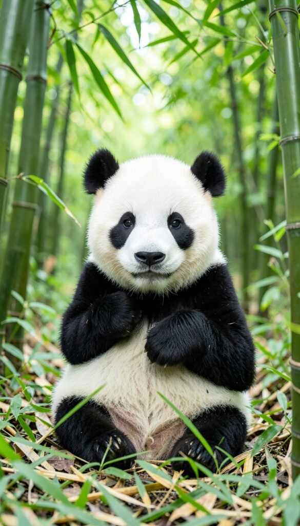 Panda Bebé en Bosque de Bambú - Fotos cute para perfil lindas
