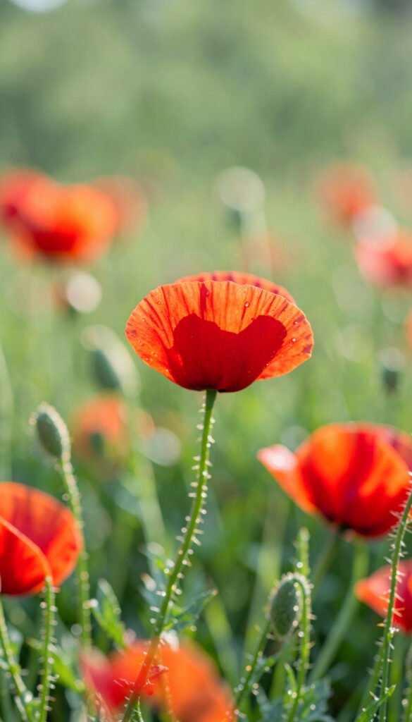 Amapolas silvestres - flores naturales rojas elegantes