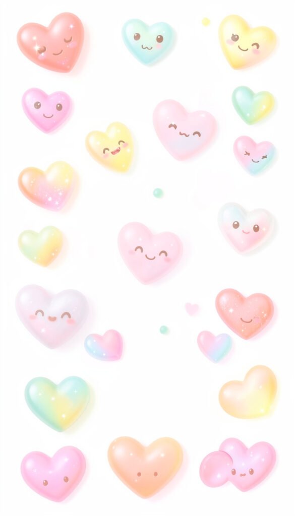 Corazones de Caramelo - Imágenes kawaii aesthetic tiernas para