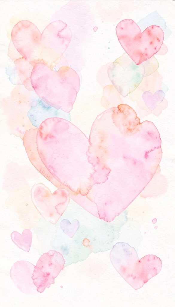 Corazones Acuarela - Fondos de amor para WhatsApp