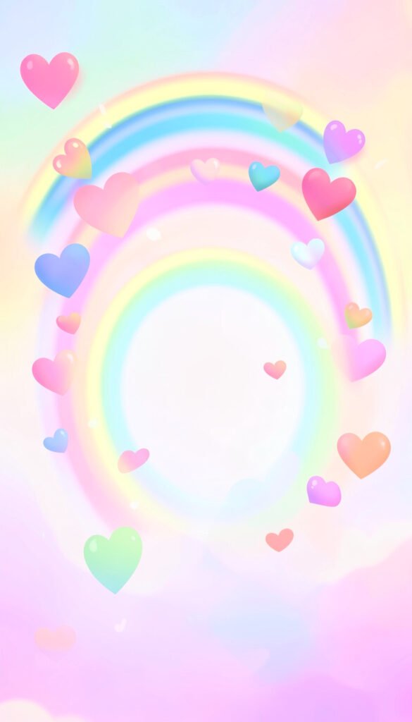 Corazones y arcoíris - Imágenes kawaii aesthetic para perfil