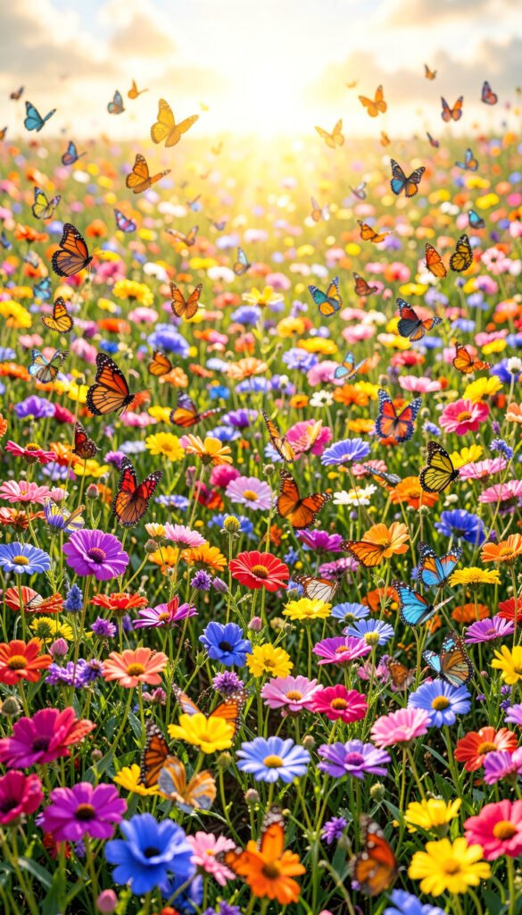 Explosión de Color - Mariposas y flores para perfil