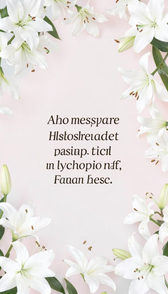 Lirios blancos con frase de paz - Flores para perfil con frases