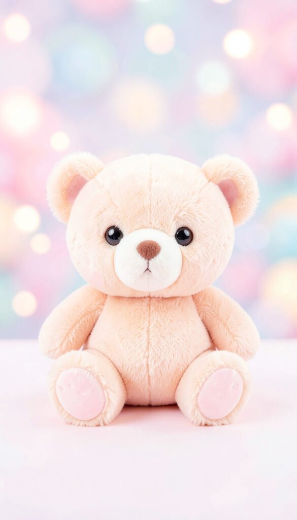 Osito de peluche en tonos pastel - fotos de perfil kawaii