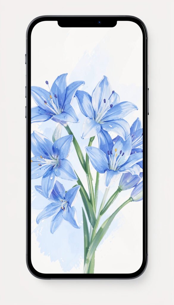 Lirios Azules Abstractos - Fondos de flores minimalistas elegantes