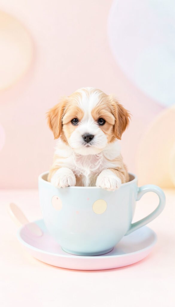 Perrito en taza - Imágenes kawaii aesthetic para perfil